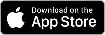 Download on the App Store badge with Apple logo, black iOS app download button
